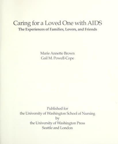 Tapa de Caring for a loved one with AIDS