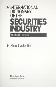 Tapa de International dictionary of the securities industry