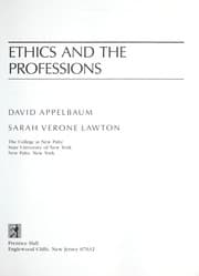 Tapa de Ethics and the professions