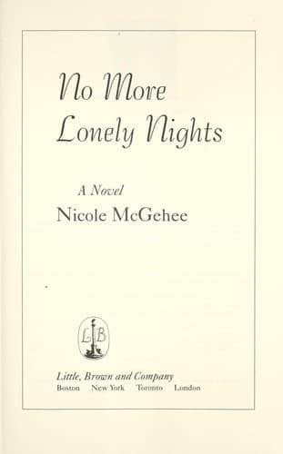 Tapa de No more lonely nights