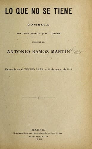 Tapa de Lo que no se tiene