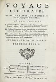 Tapa de Voyage litteraire de deux religieux benedictins de la Congregation de Saint Maur