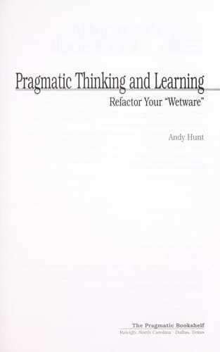 Tapa de Pragmatic thinking and learning