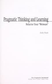 Tapa de Pragmatic thinking and learning