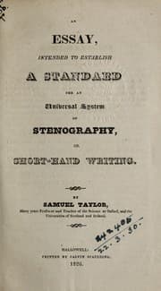Tapa de An essay intended to establish a standard for an universal system of stenography