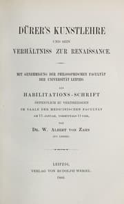Tapa de Dürer's Kunstlehre und sein Verhältniss zur Renaissance