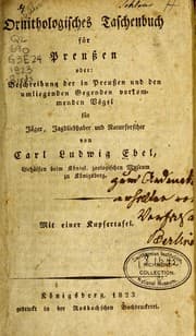 Tapa de Ornithologisches Taschenbuch für Preussen oder; Beschreibung der in Preussen und den unliegenden Gegenden vorkommenden Vogel für Jager, Jagdliehaber und Naturforcher