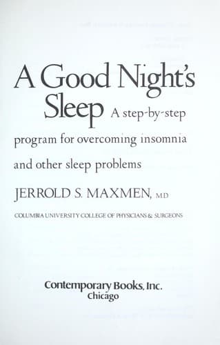 Tapa de A Good Night's Sleep