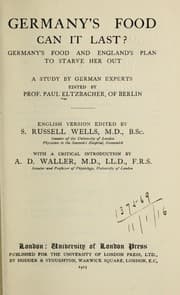Tapa de Die deutsche Volksernährung und der englische Aushungerungsplan