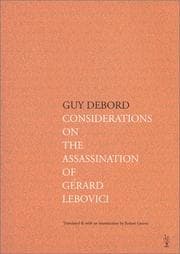 Tapa de Considerations on the Assassination of Gérard Lebovici