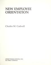 Tapa de New employee orientation / Charles M. Cadwell