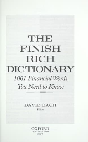 Tapa de The finish rich dictionary