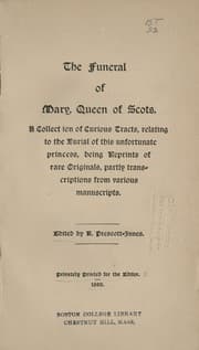 Tapa de The funeral of Mary, queen of Scots