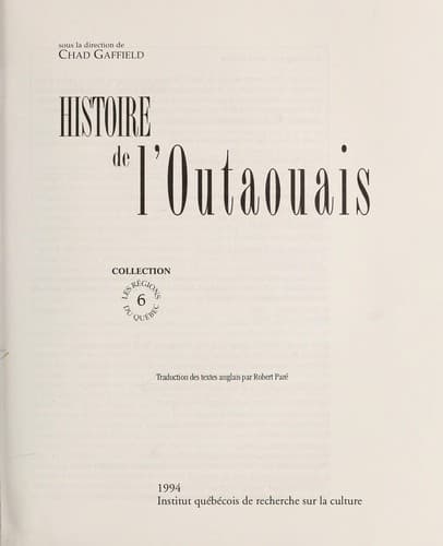 Tapa de Histoire de l'Outaouais