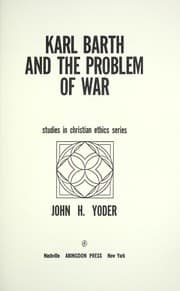 Tapa de Karl Barth and the problem of war