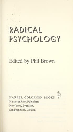 Tapa de Radical psychology