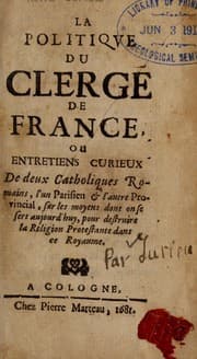 Tapa de La politique du clerge  de France, ou, Entretiens curieux de deux catholiques romains, l'un Parisien & l'autre Provincial