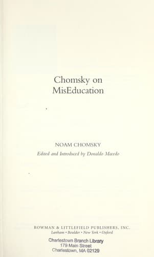 Tapa de Chomsky on miseducation