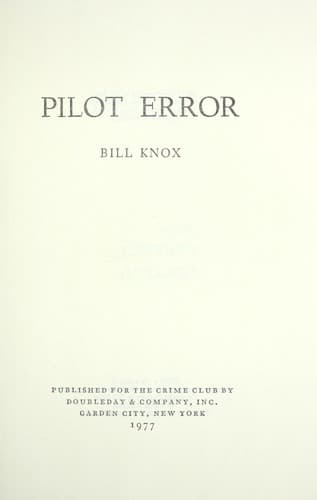 Tapa de Pilot Error (Keyhole Crime)