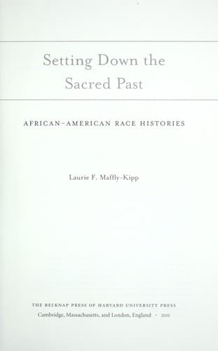 Tapa de Setting down the sacred past