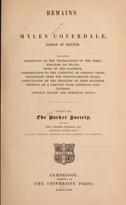 Tapa de Writings and translations of Myles Coverdale, Bishop of Exeter