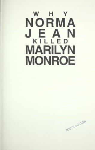 Tapa de Why Norma Jean Killed Marilyn Monroe