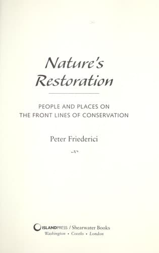 Tapa de Nature's restoration