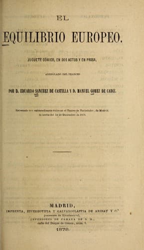 Tapa de El equilibrio europeo