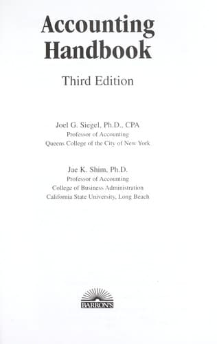 Tapa de Accounting handbook