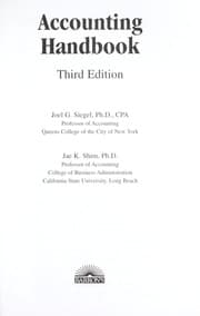Tapa de Accounting handbook