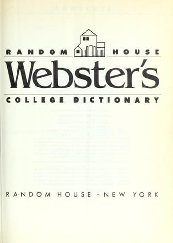Tapa de Random House Webster's College