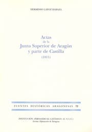 Tapa de Actas de la Junta Superior de Aragón y parte de Castilla