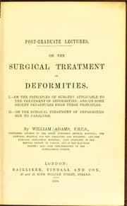 Tapa de On the surgical treatment of deformities