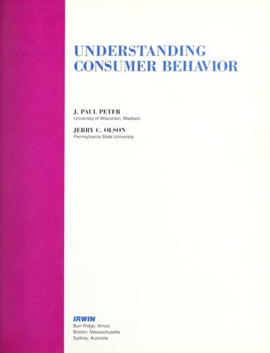 Tapa de Understanding consumer behavior