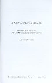 Tapa de A New Deal for Health