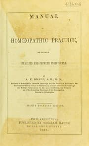 Tapa de Manual of homoeopathic practice