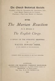 Tapa de The Marian reaction in its relation to the English clergy