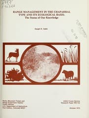 Tapa de Range management in the chaparral type and its ecological basis
