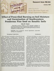 Tapa de Effect of prescribed burning on soil moisture and germination of southwestern ponderosa pine seed on basaltic soils