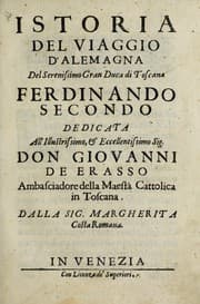 Tapa de Istoria del viaggio d'Alemagna del serenissimo gran duca di Toscana Ferdinando secondo