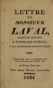 Tapa de Lettre de Monsieur Laval