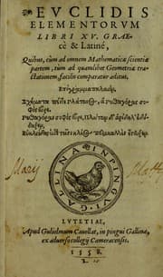 Tapa de Euclidis Elementorum libri XV. Graece & Latine