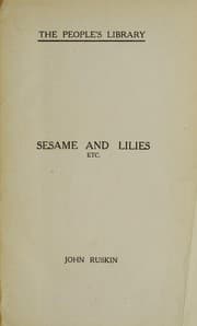 Tapa de Sesame & lilies, Unto this last, and The political economy of art