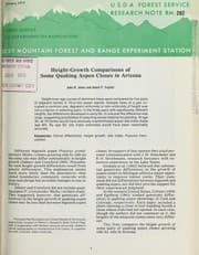 Tapa de Height-growth comparisons of some quaking aspen clones in Arizona