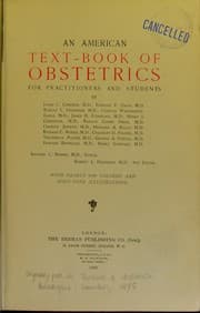 Tapa de An American text-book of obstetrics