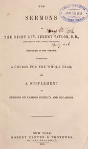 Tapa de The sermons of the Right Rev. Jeremy Taylor