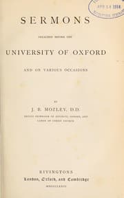 Tapa de Sermons preached before the University of Oxford and on various occasions