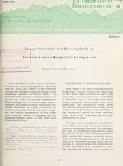 Tapa de Forage production and stocking rates on southern Arizona ranges can be improved