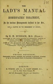 Tapa de The lady's manual of hom¿opathic treatment in the various derangements incident to her sex