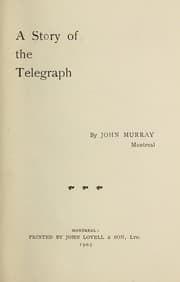 Tapa de A story of the telegraph